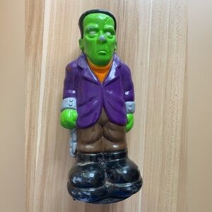 Rare Vintage Small Frankenstein Halloween Blow Mold Pathway Light  Cover Plastic